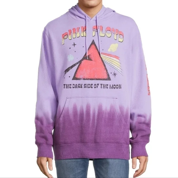 Pink Floyd Dark Side Of The Moon Hooded Sweatshirt In Jasper Purple Sz Med NWT - Picture 2 of 9